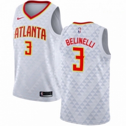 Mens Nike Atlanta Hawks 3 Marco Belinelli Authentic White NBA Jersey Association Edition 