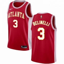 Mens Nike Atlanta Hawks 3 Marco Belinelli Swingman Red NBA Jersey Statement Edition 