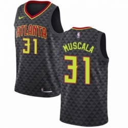 Mens Nike Atlanta Hawks 31 Mike Muscala Authentic Black Road NBA Jersey Icon Edition 