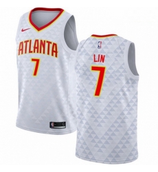 Mens Nike Atlanta Hawks 7 Jeremy Lin Swingman White NBA Jersey Association Edition 