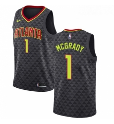 Womens Nike Atlanta Hawks 1 Tracy Mcgrady Authentic Black Road NBA Jersey Icon Edition