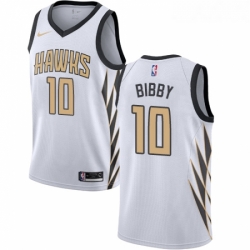 Womens Nike Atlanta Hawks 10 Mike Bibby Swingman White NBA Jersey City Edition