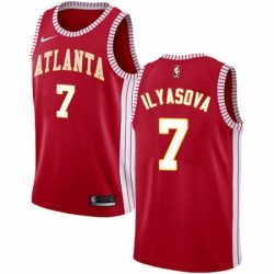 Womens Nike Atlanta Hawks 7 Ersan Ilyasova Authentic Red NBA Jersey Statement Edition 