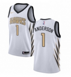 Youth Nike Atlanta Hawks 1 Justin Anderson Swingman White NBA Jersey City Edition 