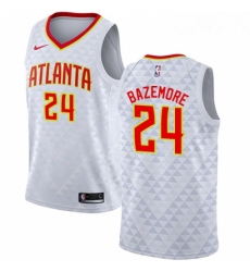 Youth Nike Atlanta Hawks 24 Kent Bazemore Swingman White NBA Jersey Association Edition 