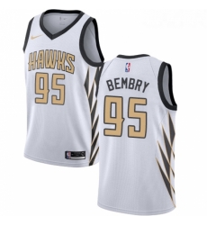 Youth Nike Atlanta Hawks 95 DeAndre Bembry Swingman White NBA Jersey City Edition