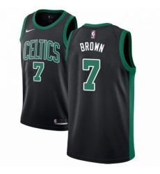 Mens Adidas Boston Celtics 7 Jaylen Brown Swingman Black NBA Jersey Statement Edition