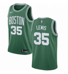 Mens Nike Boston Celtics 35 Reggie Lewis Swingman GreenWhite No Road NBA Jersey Icon Edition 