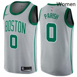 Womens Nike Boston Celtics 0 Robert Parish Swingman Gray NBA Jersey City Edition 