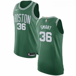 Youth Nike Boston Celtics 36 Marcus Smart Authentic GreenWhite No Road NBA Jersey Icon Edition