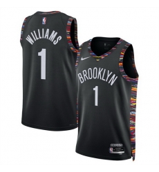 Men Brooklyn Nets 1 Ziaire Williams Black 2025 26 City Edition Stitched Basketball Jersey