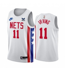 Men Brooklyn Nets 11 Kyrie Irving 2022 23 White With Patch Classic Edition Stitched Basketball Jersey