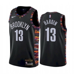 Men Nike Brooklyn Nets 13 James Harden Black NBA Swingman City Edition 2018 19 Jersey