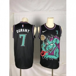 Men's Brooklyn Nets #7 Kevin Durant Dragon Black Jersey