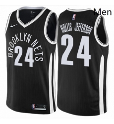 Mens Nike Brooklyn Nets 24 Rondae Hollis Jefferson Authentic Black NBA Jersey City Edition