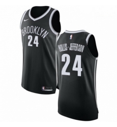 Mens Nike Brooklyn Nets 24 Rondae Hollis Jefferson Authentic Black Road NBA Jersey Icon Edition