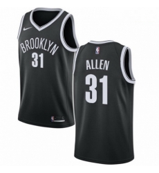 Mens Nike Brooklyn Nets 31 Jarrett Allen Swingman Black Road NBA Jersey Icon Edition 