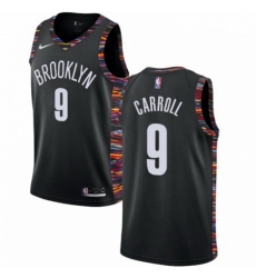 Mens Nike Brooklyn Nets 9 DeMarre Carroll Swingman Black NBA Jersey 2018 19 City Edition 