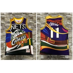 Nets And Multi Team 11 Kyrie Irving Big Face Color Hardwood Classics Swingman Jersey