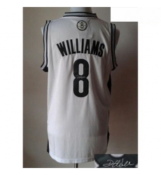 Revolution 30 Autographed Nets 8 Deron Williams White Stitched NBA Jersey