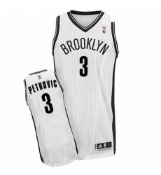 Womens Adidas Brooklyn Nets 3 Drazen Petrovic Authentic White Home NBA Jersey