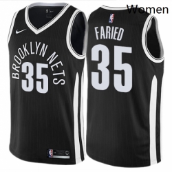 Womens Nike Brooklyn Nets 35 Kenneth Faried Swingman Black NBA Jersey City Edition 