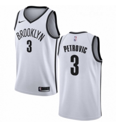 Youth Nike Brooklyn Nets 3 Drazen Petrovic Authentic White NBA Jersey Association Edition