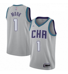 Hornets 1 Malik Monk Gray Basketball Jordan Swingman City Edition 2019 20 Jersey