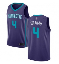 Hornets  4 Devonte Graham Purple Basketball Jordan Swingman Statement Edition Jersey