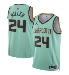 Men Charlotte Hornets 24 Brandon Miller Mint 2024 25 City Edition Stitched Basketball Jersey