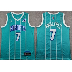 Men Charlotte Hornets  7 Kon Knueppel Teal Icon Edition Stitched Basketball Jersey