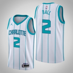 Men hornets lamelo ball white 2020 nba draft first round pick jersey