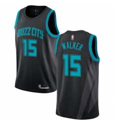 Nike Hornets #15 Kemba Walker Black NBA Jordan Swingman City Edition 2018 19 Jersey