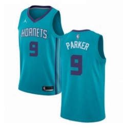 Womens Nike Jordan Charlotte Hornets 9 Tony Parker Swingman Teal NBA Jersey Icon Edition 