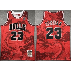 Men Chicago Bulls 23 Michael Jordan Red 1997 98 Throwback Stitched Basketball Jersey 02