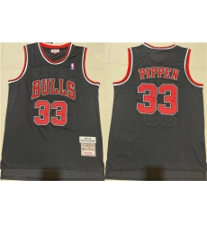 Men Chicago Bulls 33 Scottie Pippen Black 1997 98 Throwback Stitched Jersey