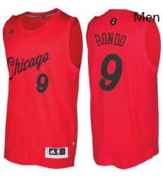 Mens Chicago Bulls 9 Rajon Rondo Red 2016 2017 Christmas Day NBA Swingman Jersey 