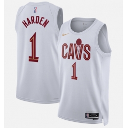 Men Cleveland Cavaliers  1 James Harden White 2026 Association Edition Stitched Basketball Jersey