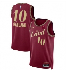 Men Cleveland Cavaliers 10 Darius Garland Wine 2023 24 City Edition Stitched Jersey