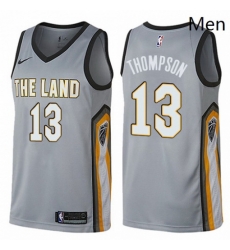 Mens Nike Cleveland Cavaliers 13 Tristan Thompson Swingman Gray NBA Jersey City Edition