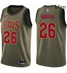 Mens Nike Cleveland Cavaliers 26 Kyle Korver Swingman Green Salute to Service NBA Jersey 