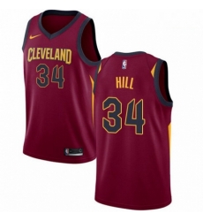 Mens Nike Cleveland Cavaliers 34 Tyrone Hill Swingman Maroon Road NBA Jersey Icon Edition