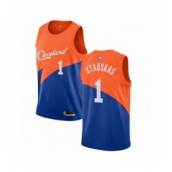 Womens Cleveland Cavaliers 1 Nik Stauskas Swingman Blue Basketball Jersey City Edition 