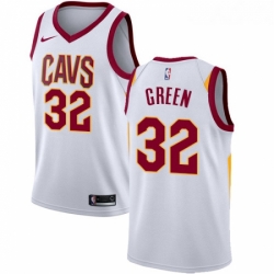 Youth Nike Cleveland Cavaliers 32 Jeff Green Authentic White Home NBA Jersey Association Edition 