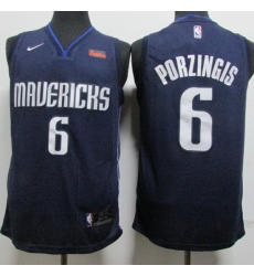 Mavericks 6 Kristaps Porzingis Navy Nike Swingman Jersey