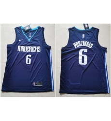 Mavericks 6 Kristaps Porzingis Navy Nike Swingman Jerseys