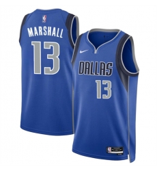 Men Dallas Mavericks 13 Naji Marshall Blue 2024 Icon Edition Stitched Basketball Jersey