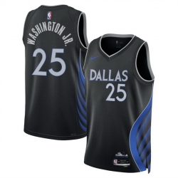 Men Dallas Mavericks 25 P J  Washington Black 2025 26 City Edition Stitched Basketball Jersey