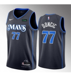 Men Dallas Mavericks 77 Luka Doncic Black 2023 24 City Edition Stitched Basketball Jersey