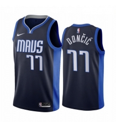 Men Dallas Mavericks 77 Luka Doncic Navy NBA Swingman 2020 21 Earned Edition Jersey